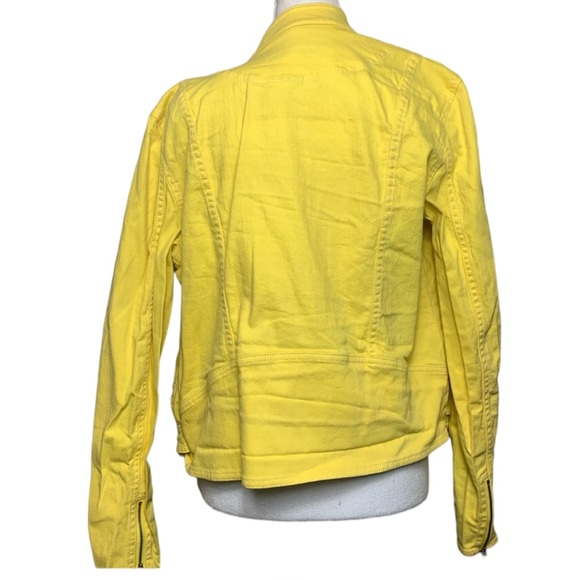LAUREN RALPH LAUREN: Vintage Yellow Moto Jean Jacket - Size Large - Picture 2 of 12